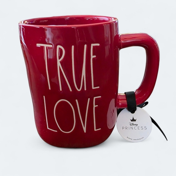 Rae Dunn Disney Princess TRUE LOVE Mug - Red Ceramic Artisan Collection - Picture 1 of 6